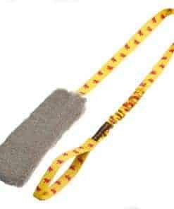 Tug-E-Nuff Faux Fur Squeaky Bungee Chaser (Amarillo)