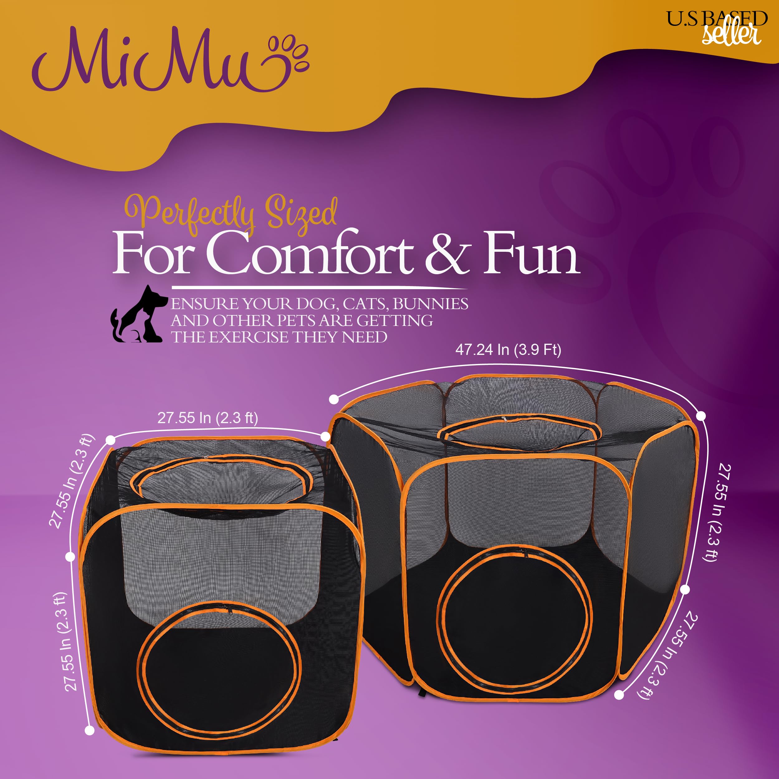 Parque de juegos para perros y gatos MiMu 4 en 1 con túnel - Imagen 4