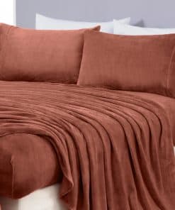 Juego de sábanas Chezmoi Collection Extra Soft -Terracota