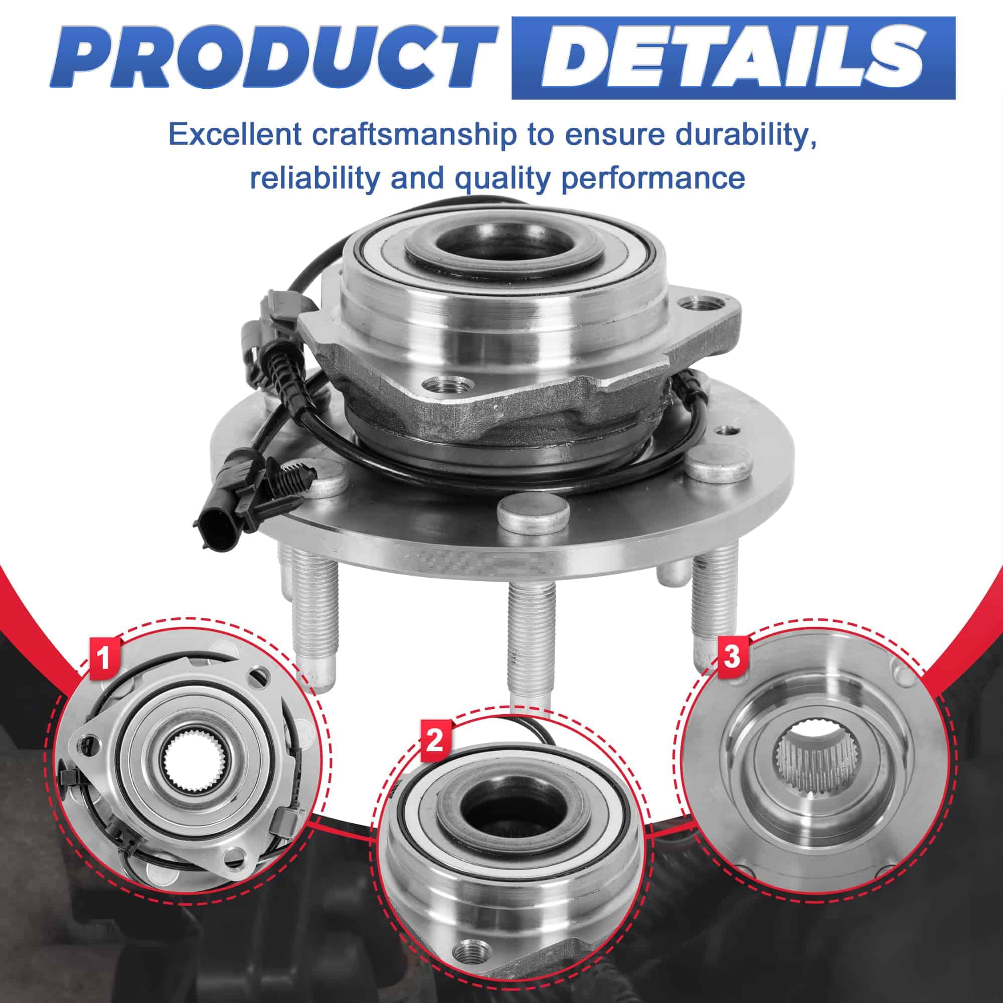 Buje de Rueda Delantera 4WD 515096 de EVERESTWAY con ABS - Imagen 5