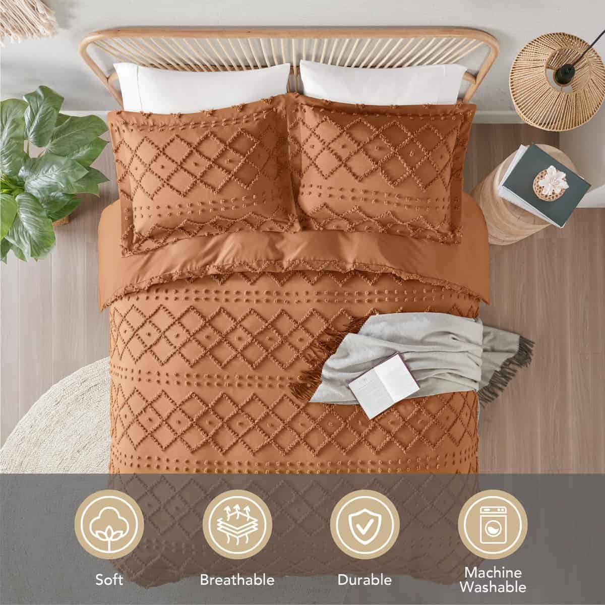 Codi Juego de Funda de Edredón Acolchada en Color Óxido - Imagen 4