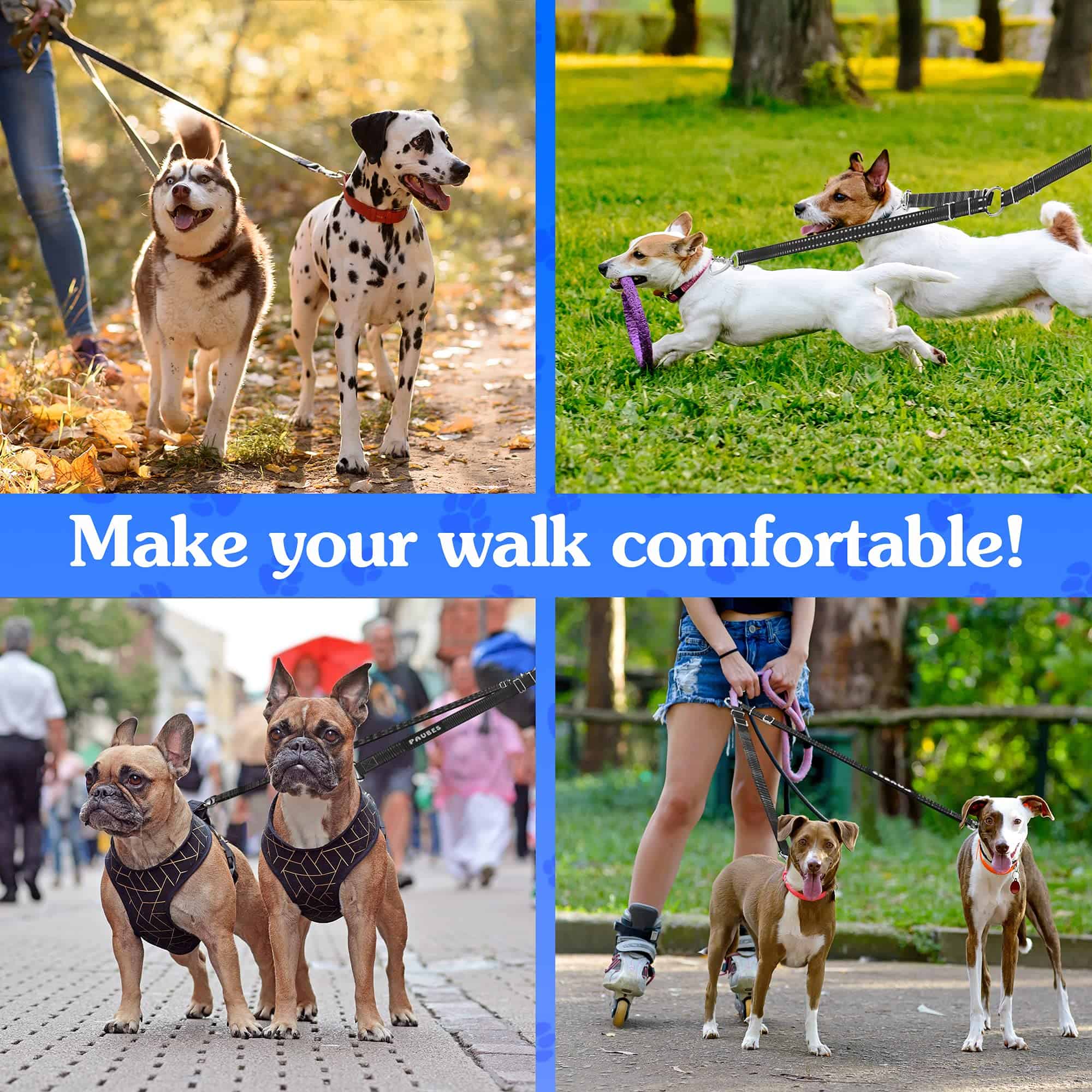 Correa Doble para Perros - Correa Larga Ajustable para - Imagen 7