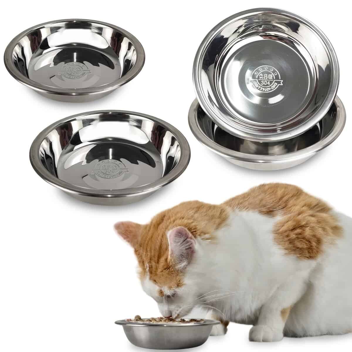 Boles de Acero Inoxidable GCVOPTON para Gatos, 8 Piezas,