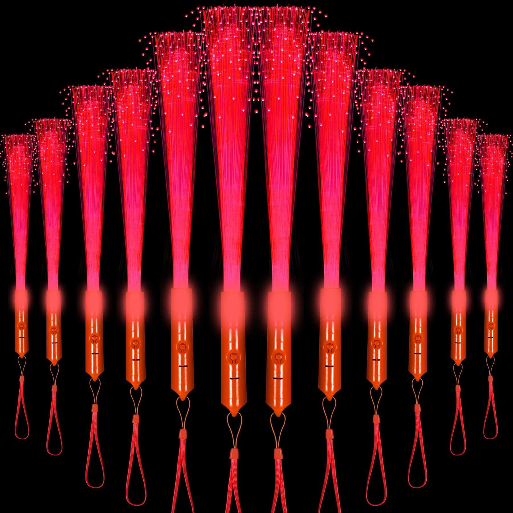 YOFOBU 60 PCS Varitas de Fibra Óptica Rojas Varitas de Luz