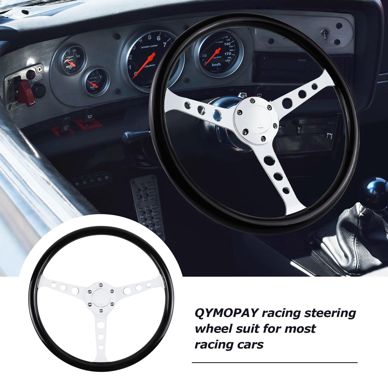 Volante de Carreras de Madera de 15" Estilo de Nostalgia - Imagen 6