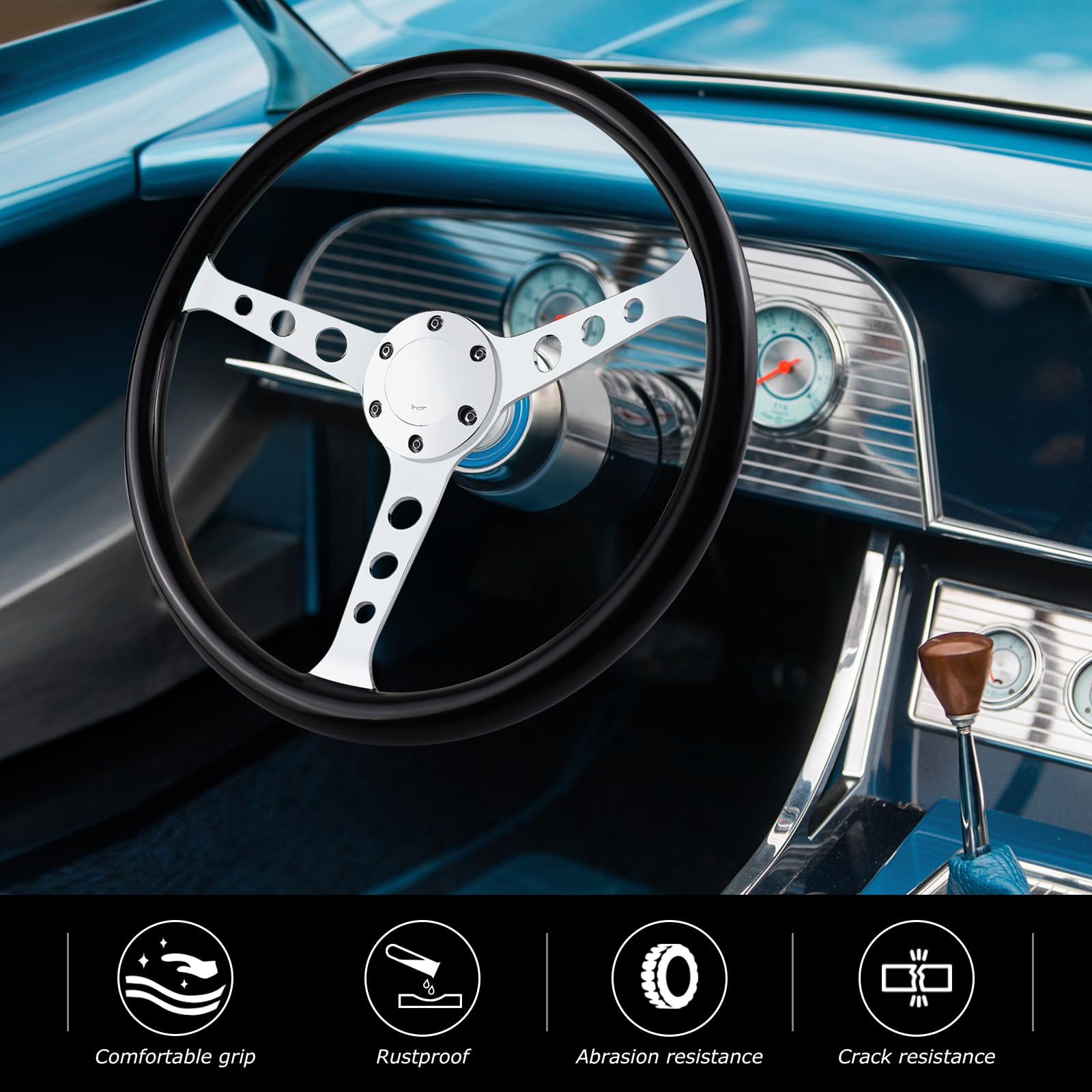 Volante de Carreras de Madera de 15" Estilo de Nostalgia - Imagen 5