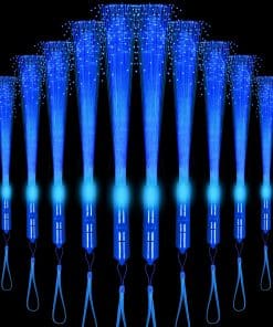 YOFOBU 60 PCS Varitas de Fibra Óptica Azules Glow con LED