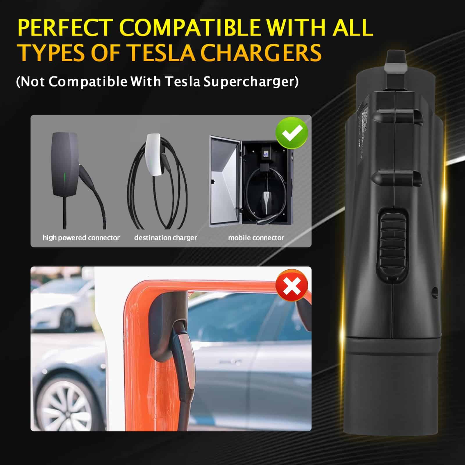 Adaptador de Tesla a J1772 Kipalm, Máx 60 Amp y 250V, - Imagen 3