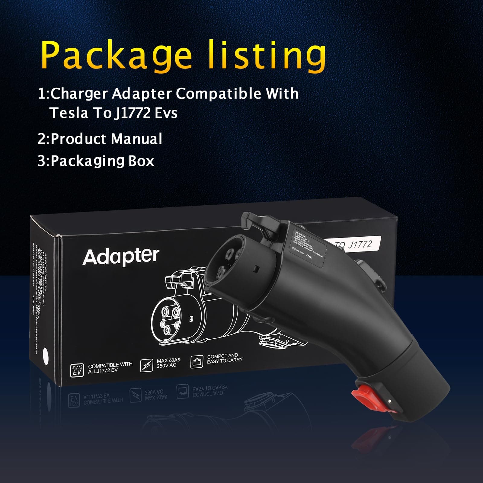 Adaptador de Tesla a J1772 Kipalm, Máx 60 Amp y 250V, - Imagen 5