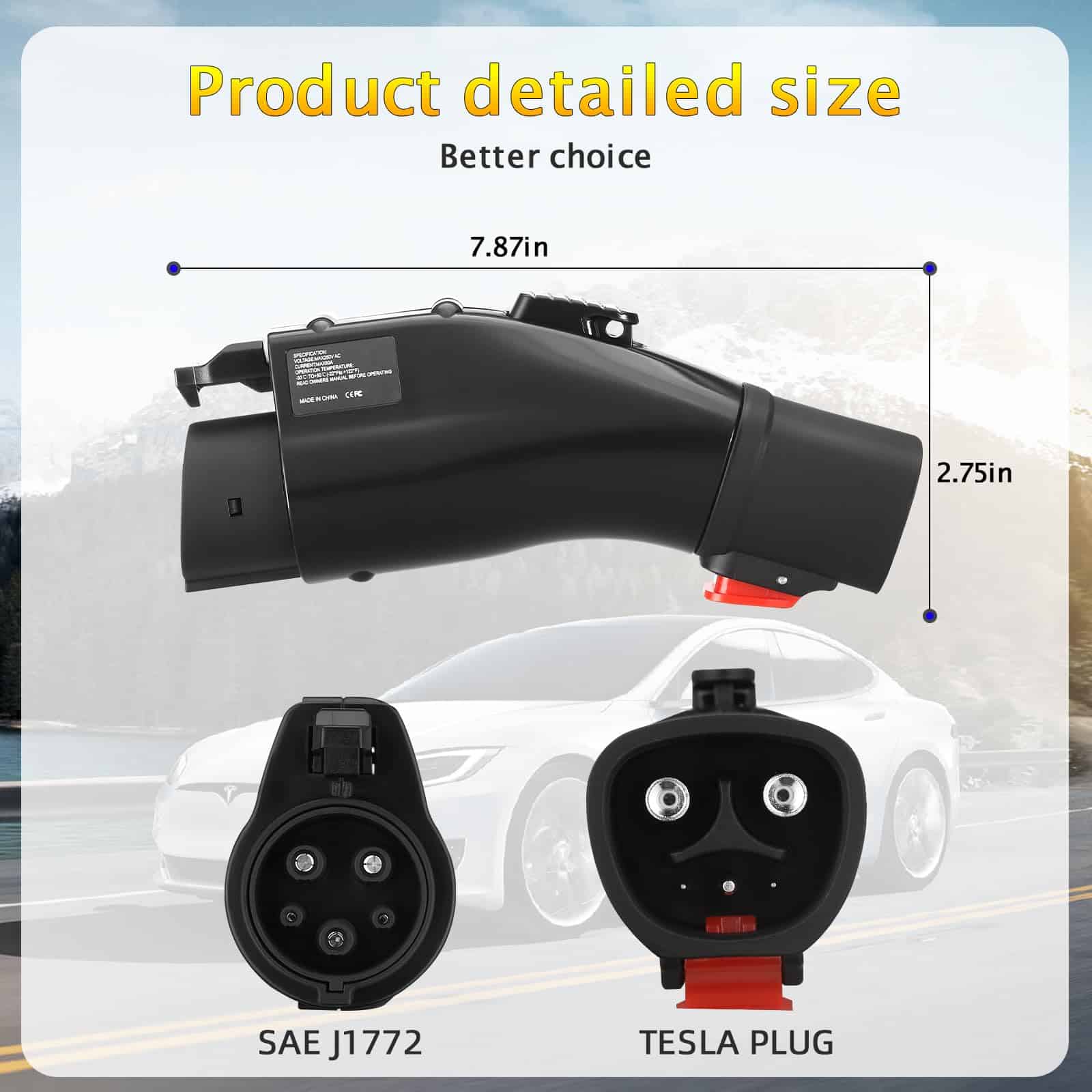 Adaptador de Tesla a J1772 Kipalm, Máx 60 Amp y 250V, - Imagen 6