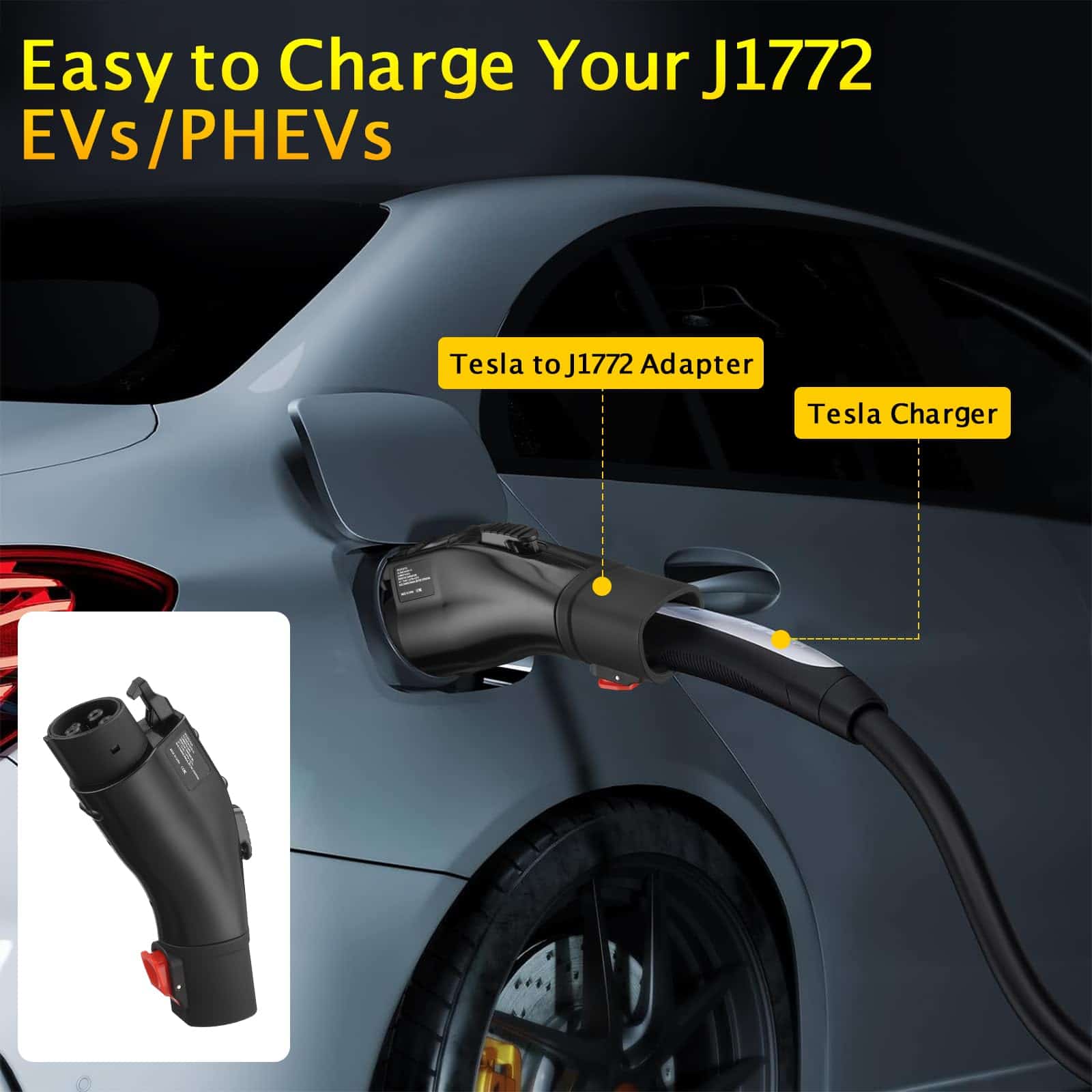 Adaptador de Tesla a J1772 Kipalm, Máx 60 Amp y 250V, - Imagen 7