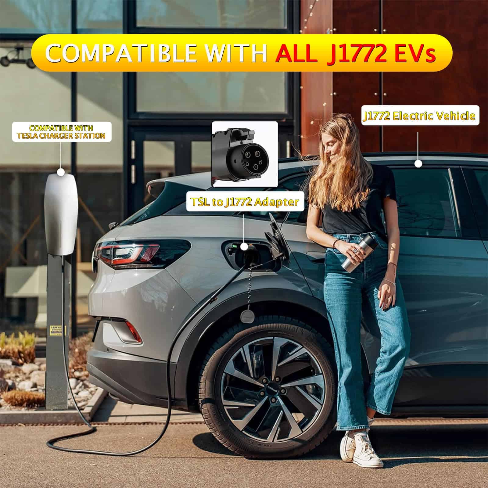 Adaptador de Tesla a J1772 Kipalm, Máx 60 Amp y 250V, - Imagen 4