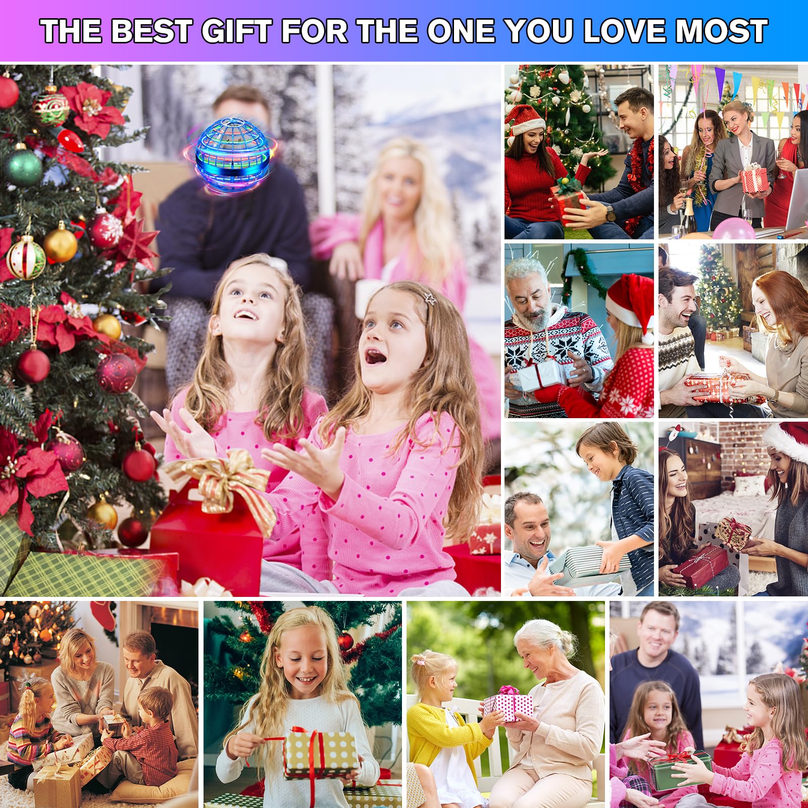 Paquete de 2 Juguetes de Bola Orb Voladora, Mini Dron - Imagen 6