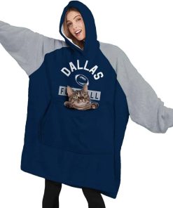 Manta Sherpa de Fútbol Dallas con Bolsillos Súper Grandes,