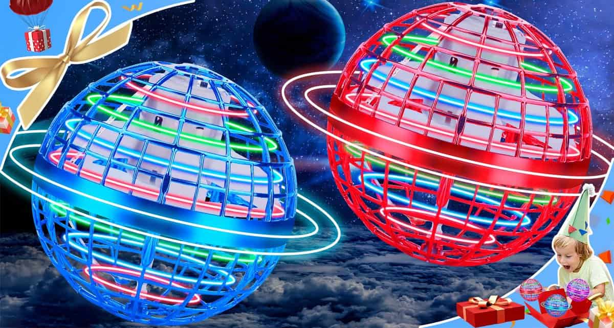Paquete de 2 Juguetes de Bola Orb Voladora, Mini Dron
