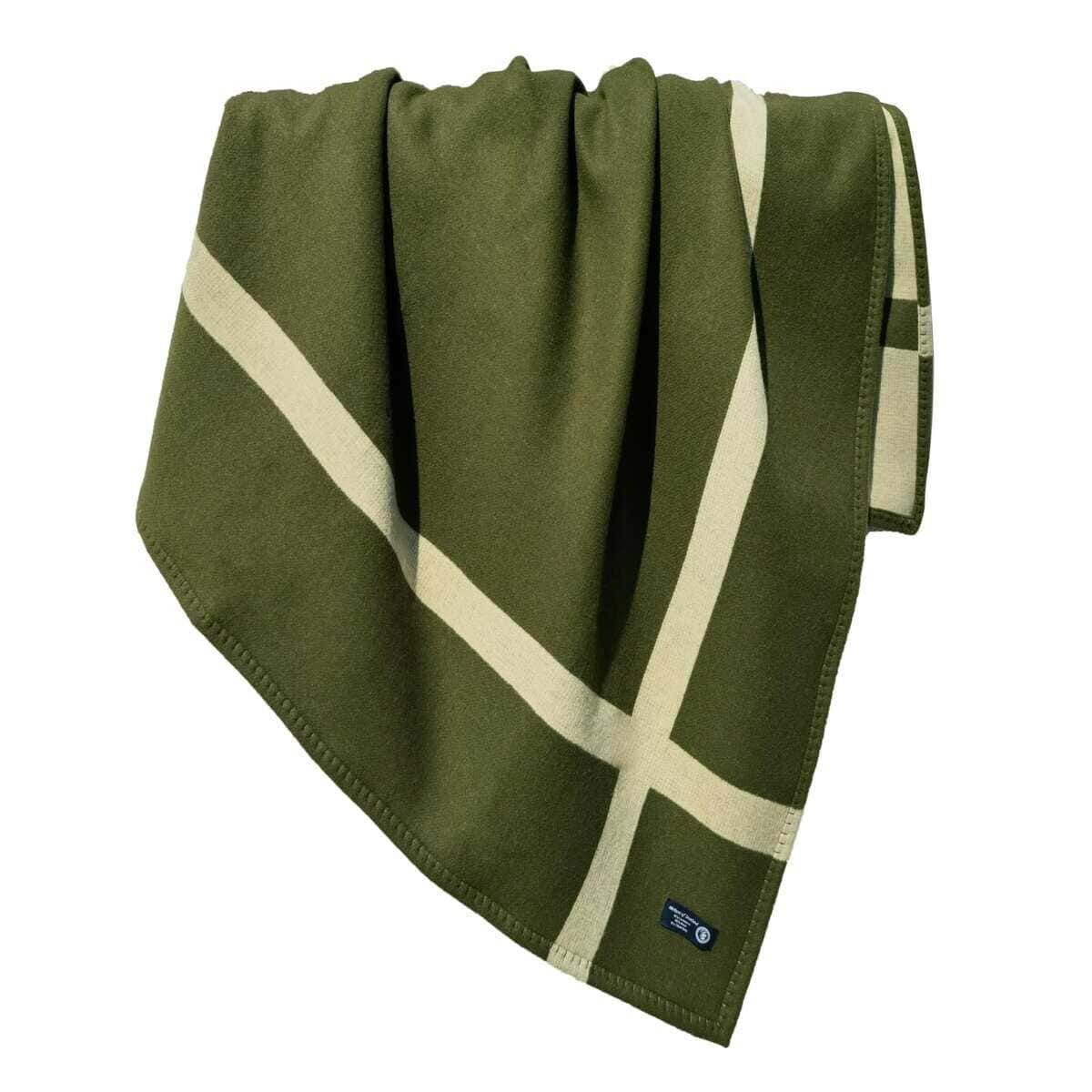 Manta de Lana y Mantas 90% Lana Manta Cálida -Verde Oliva