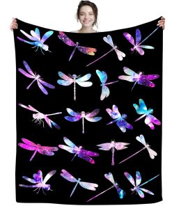 Manta de libélulas Wattnai acogedora y divertida, ligera y