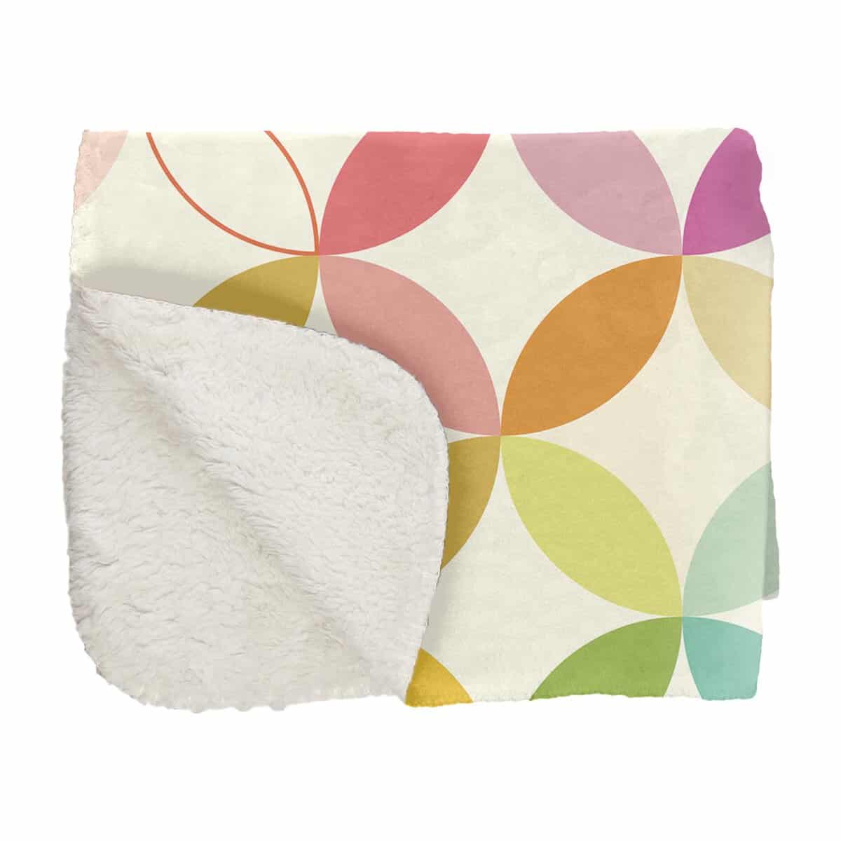 Manta de Sherpa Erin Condren 50x60 (Círculos de Mediados de