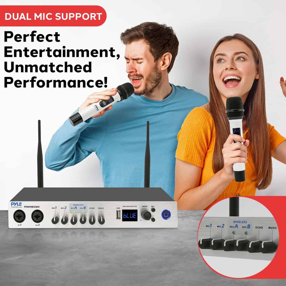 Sistema de Micrófono Inalámbrico UHF Pyle, Mezclador de - Imagen 3