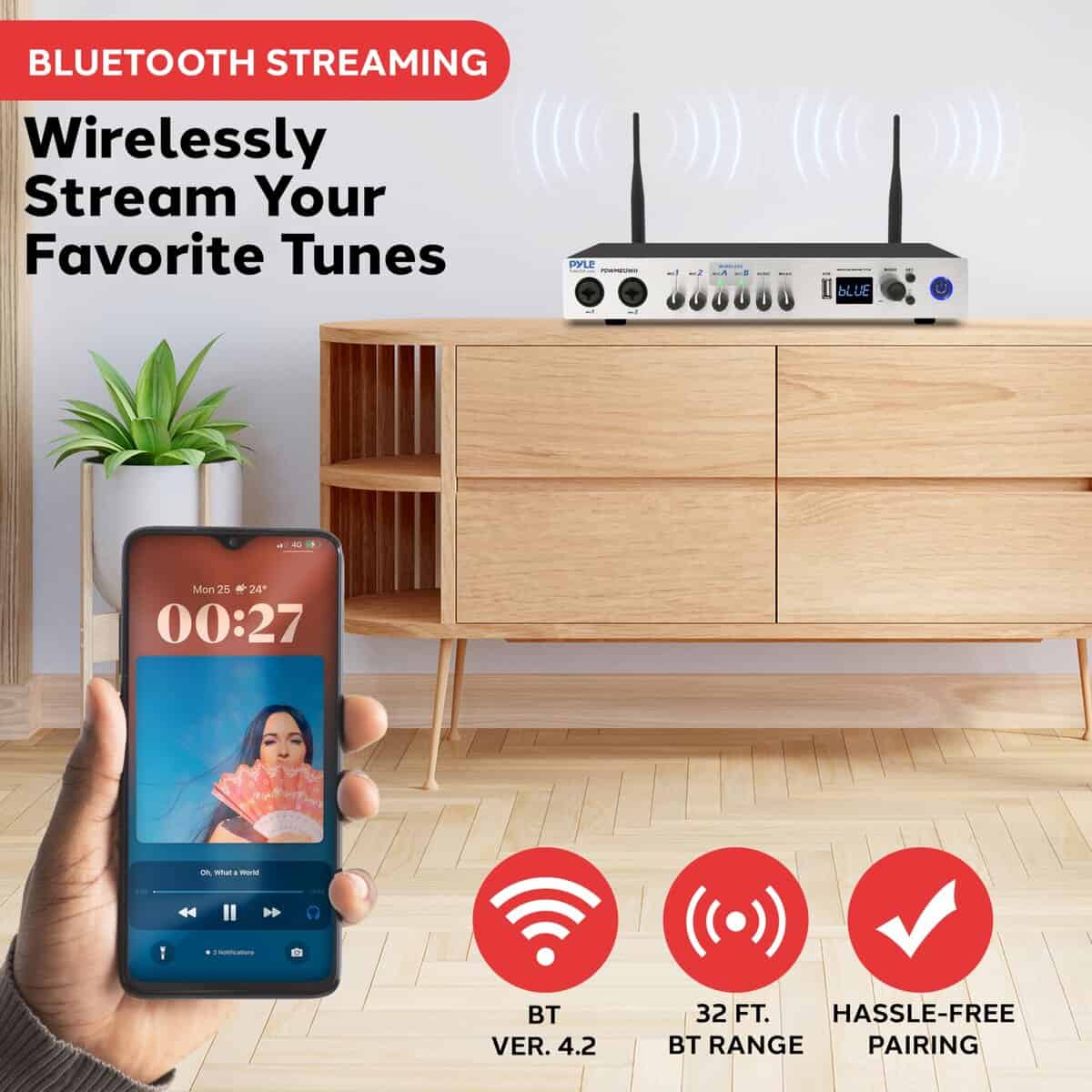 Sistema de Micrófono Inalámbrico UHF Pyle, Mezclador de - Imagen 4