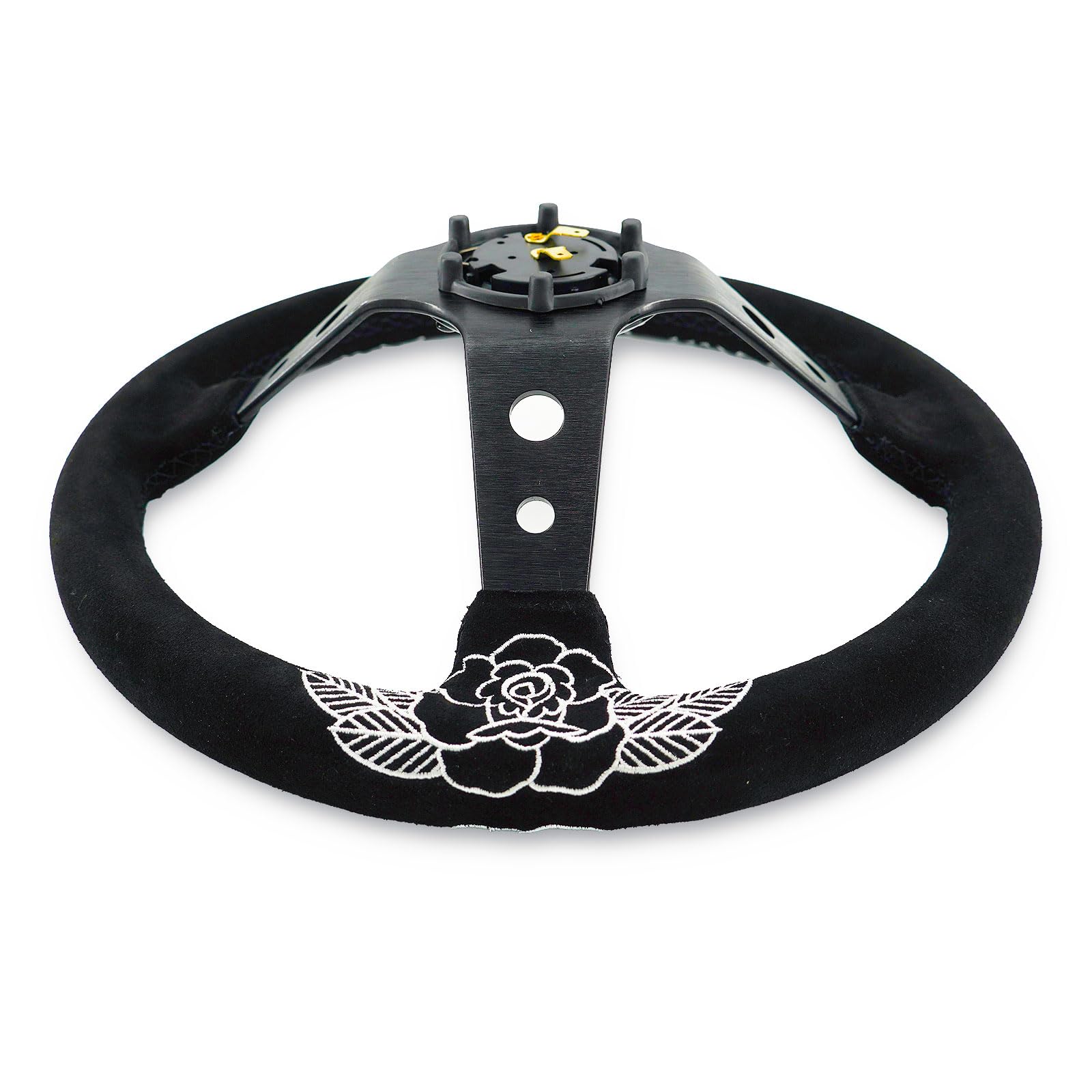 Volante Personalizado de Rosa 350mm Profundo de 6 Pernos - Imagen 9