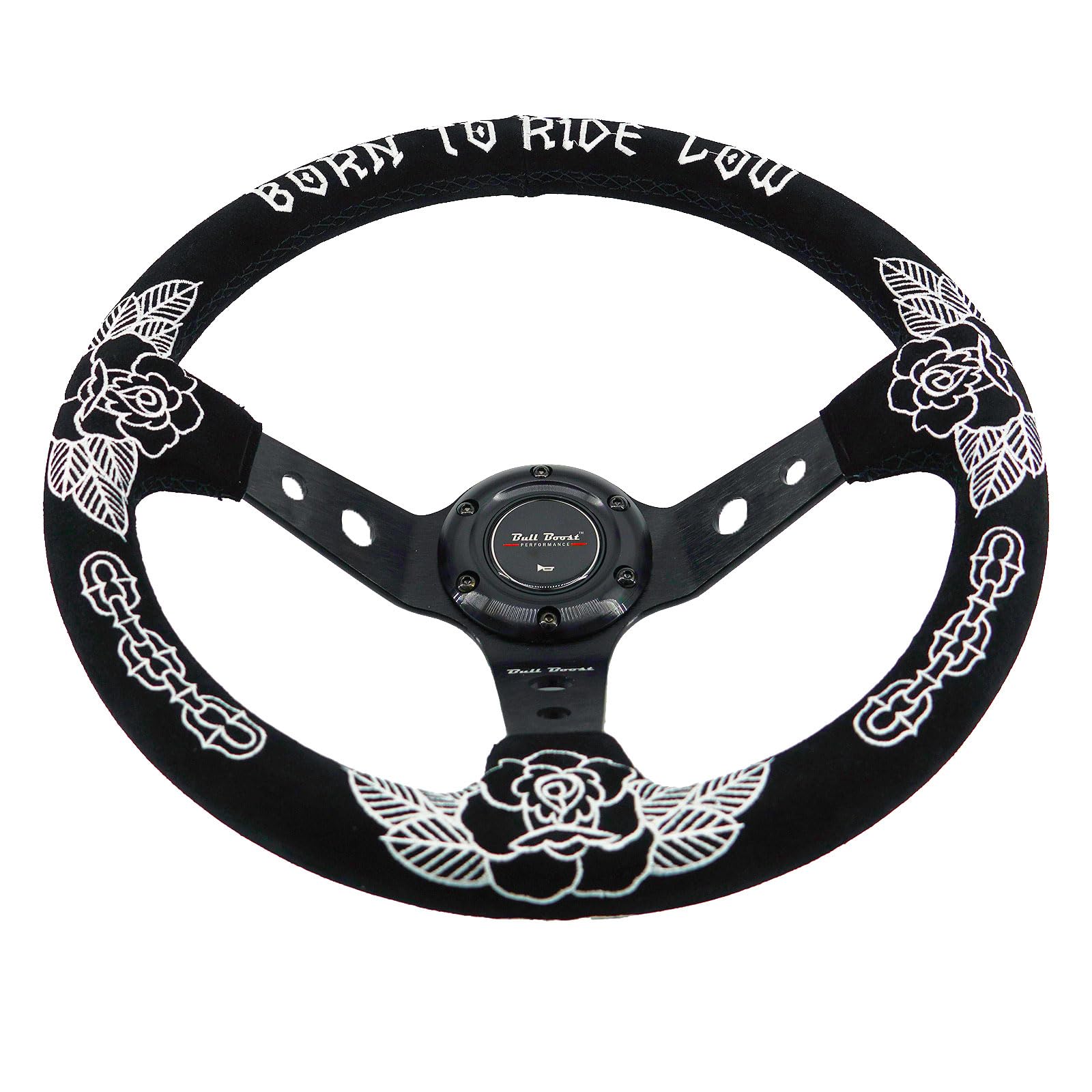 Volante Personalizado de Rosa 350mm Profundo de 6 Pernos - Imagen 5