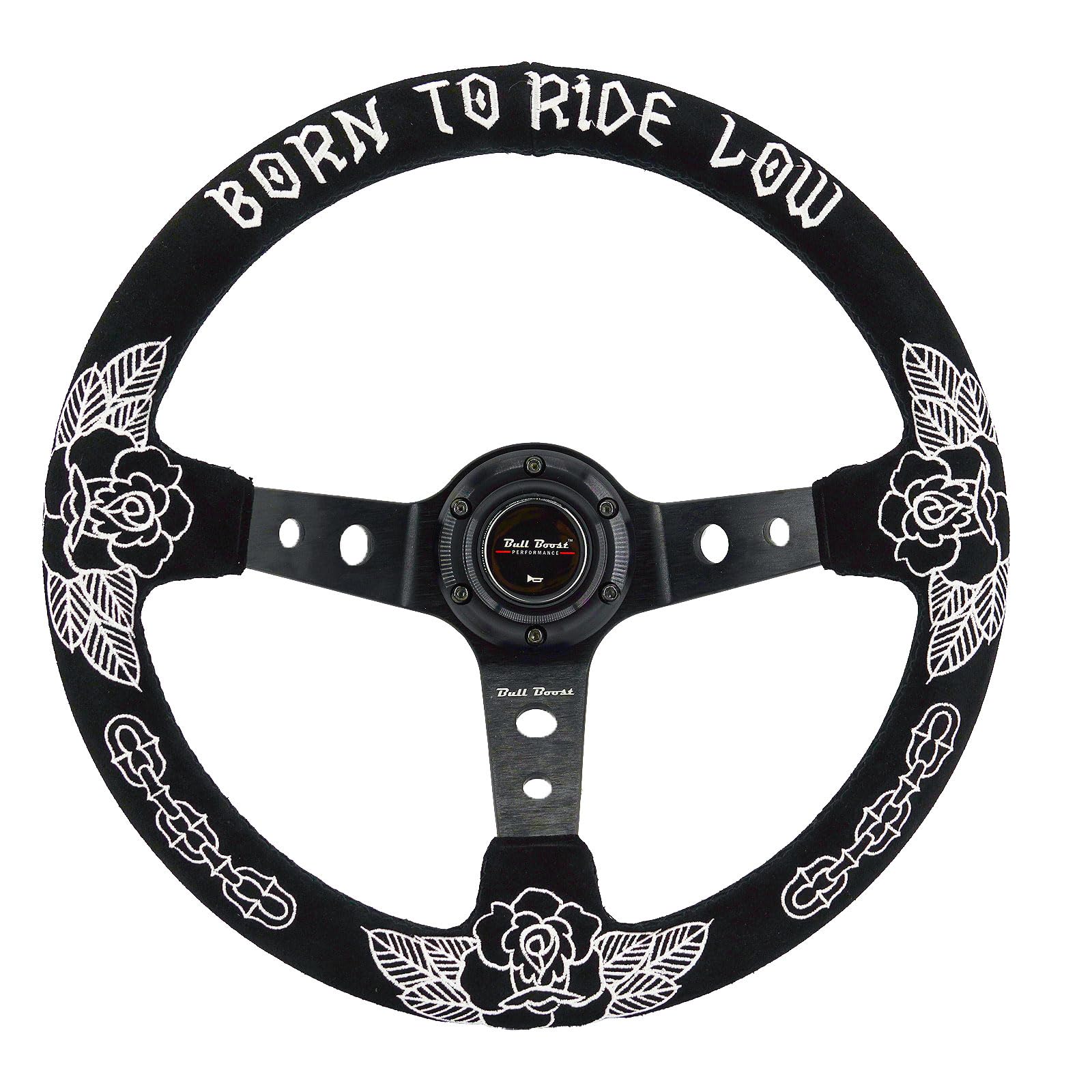 Volante Personalizado de Rosa 350mm Profundo de 6 Pernos - Imagen 3