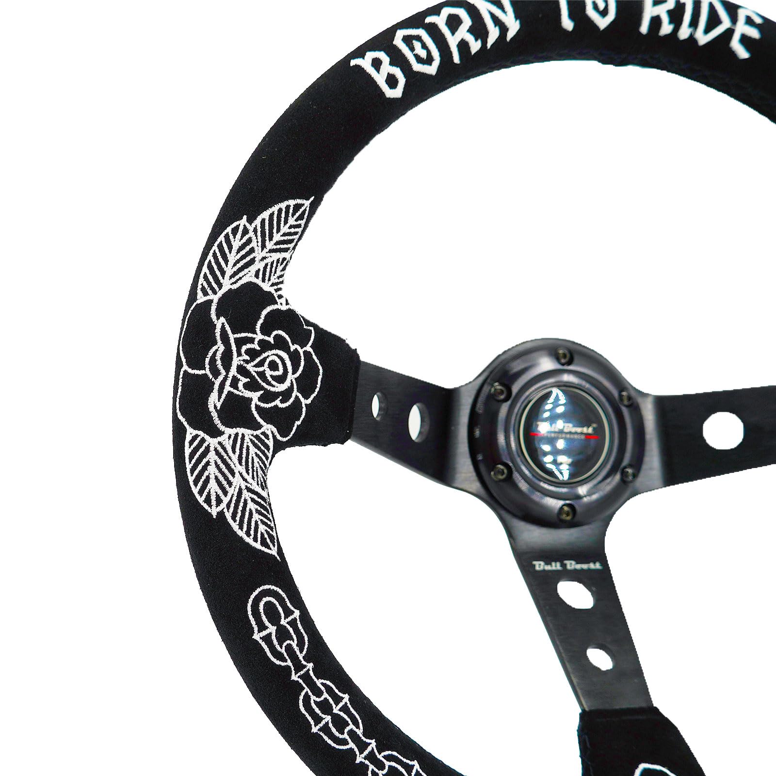 Volante Personalizado de Rosa 350mm Profundo de 6 Pernos - Imagen 4