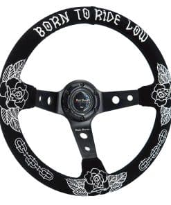 Volante Personalizado de Rosa 350mm Profundo de 6 Pernos