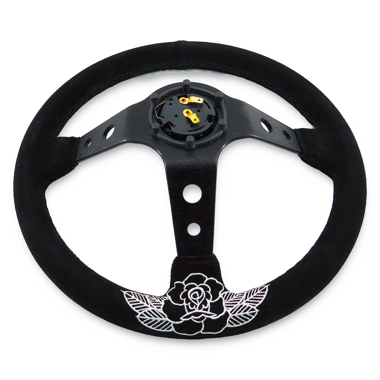 Volante Personalizado de Rosa 350mm Profundo de 6 Pernos - Imagen 8