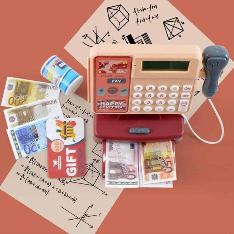 Caja registradora de juguete, conjunto de juego de caja - Imagen 5