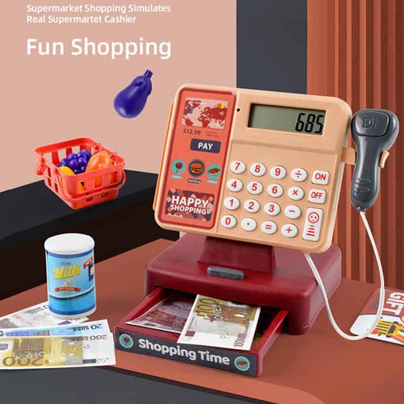Caja registradora de juguete, conjunto de juego de caja - Imagen 4
