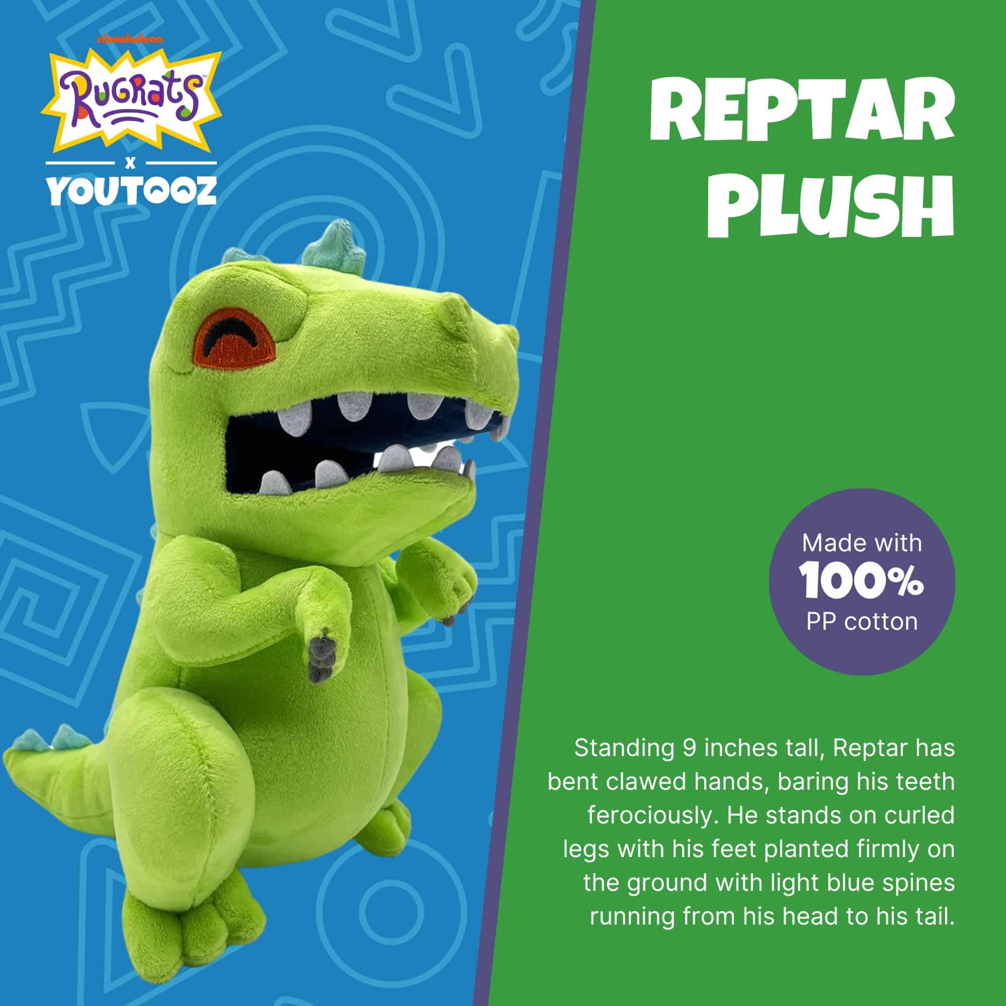Peluche de Reptar YouTooz Rugrats de 9", Peluche de Reptar, - Imagen 3
