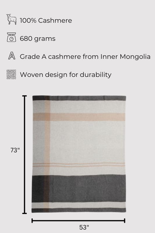 Manta de Lana de Cachemira Pura Jet&Bo Ultra Suave Mantel - Imagen 6