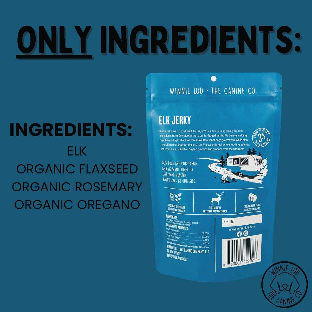 Premios Orgánicos para Perros Winnie Lou Jerky Hechos en - Imagen 7