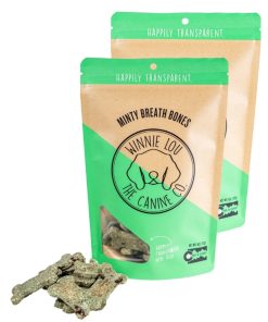 Winnie Lou Minty Breath Bones Organic Dog Treats Made in