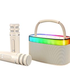 Máquina de Karaoke con 2 Micrófonos Inalámbricos, Altavoz