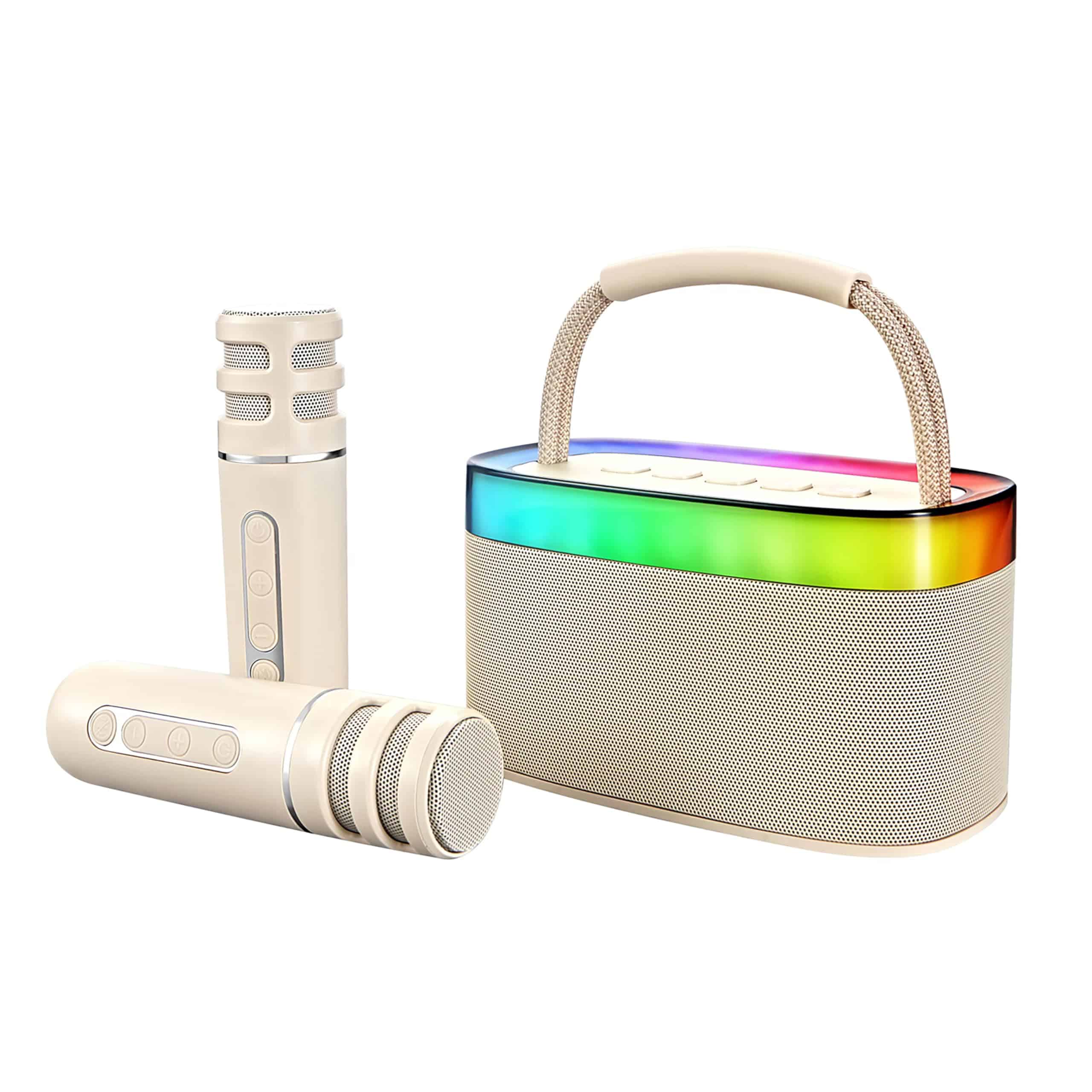 Máquina de Karaoke con 2 Micrófonos Inalámbricos, Altavoz