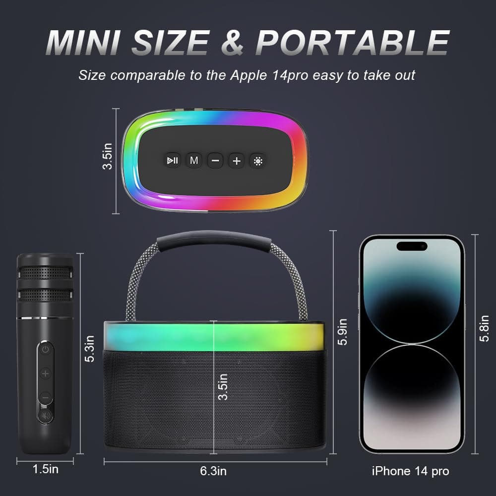 Máquina de Karaoke con 2 Micrófonos Inalámbricos, Altavoz - Imagen 7