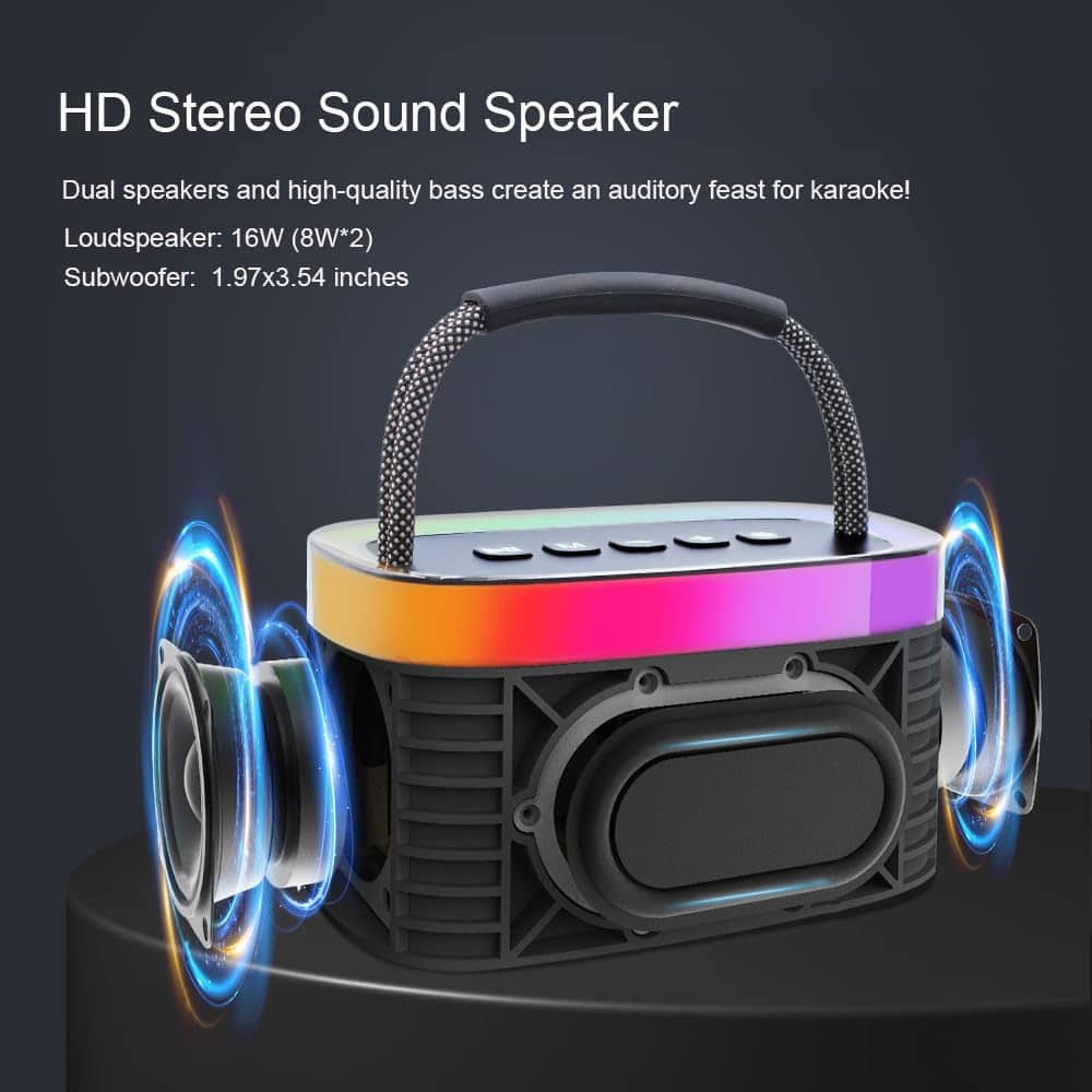 Máquina de Karaoke con 2 Micrófonos Inalámbricos, Altavoz - Imagen 3