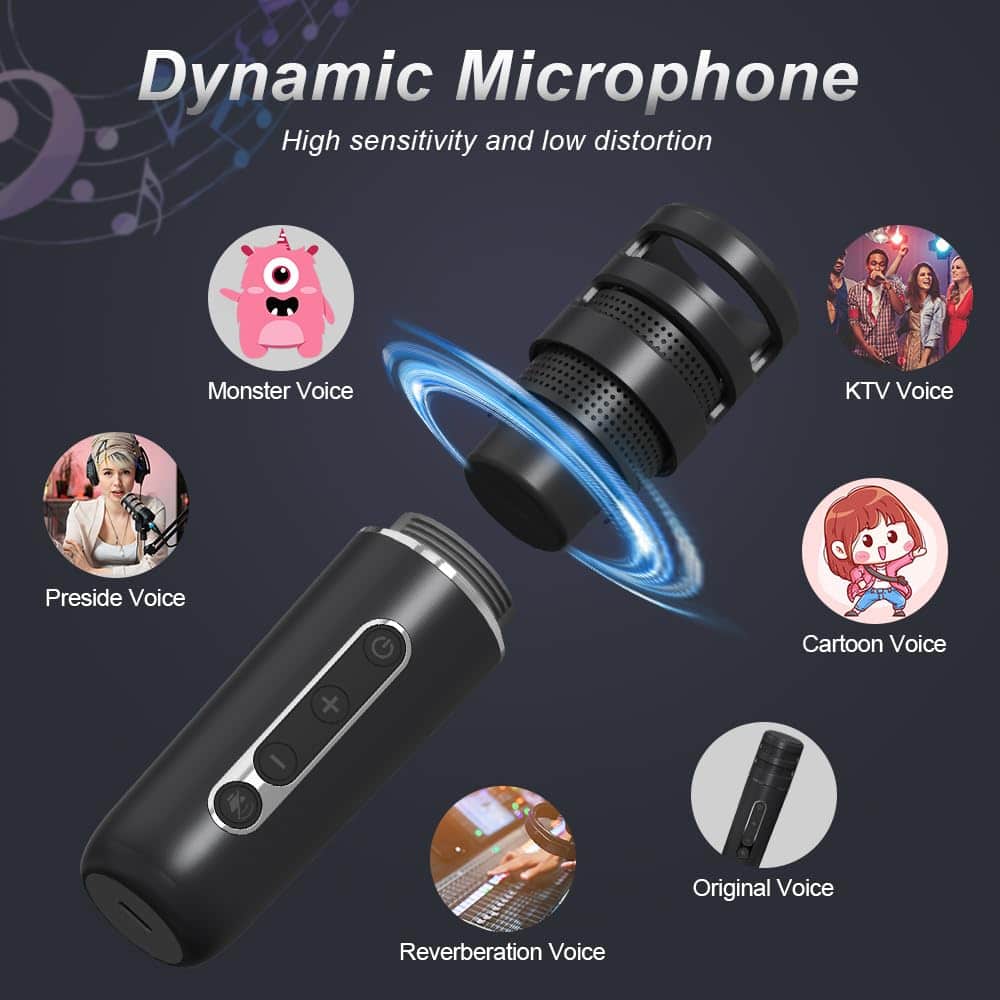 Máquina de Karaoke con 2 Micrófonos Inalámbricos, Altavoz - Imagen 5