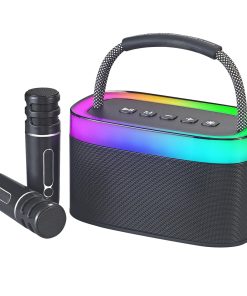 Máquina de Karaoke con 2 Micrófonos Inalámbricos, Altavoz