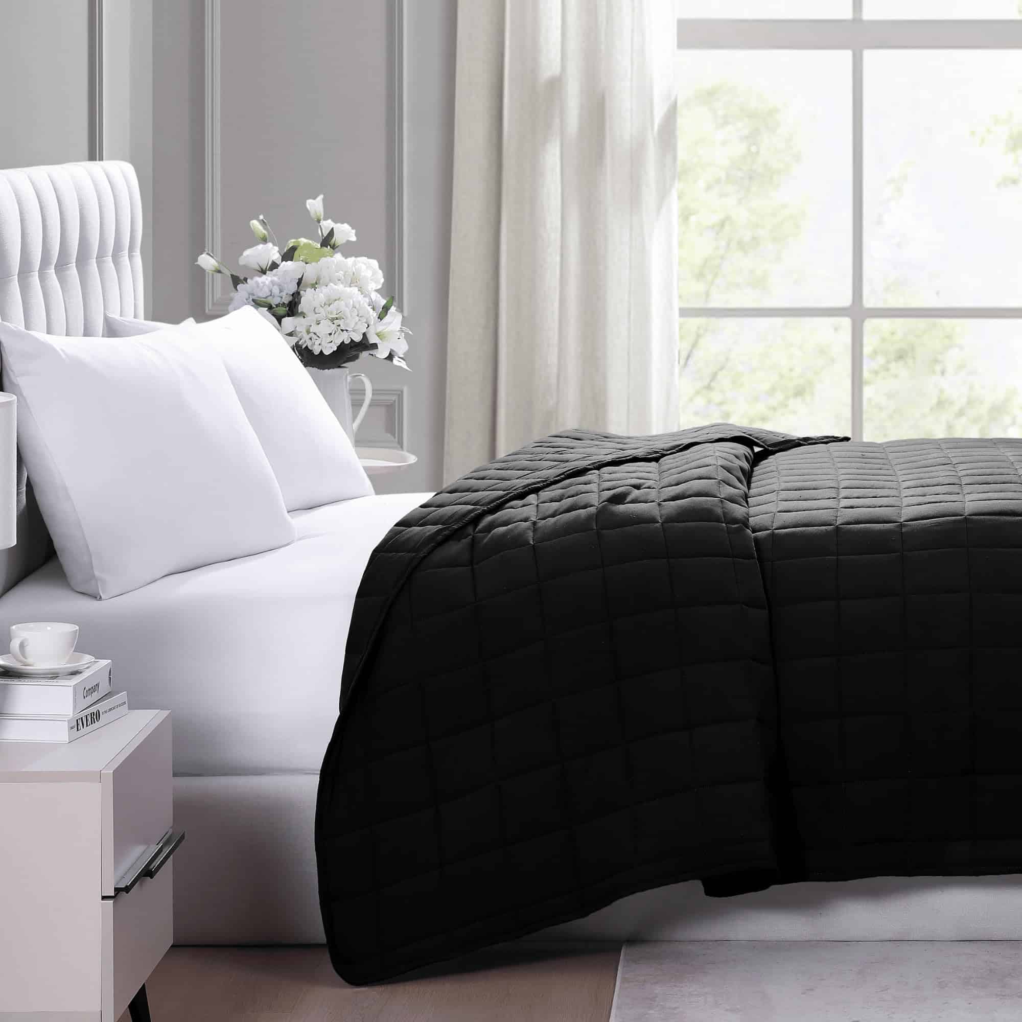 Manta Casa Platino Negra Tamaño Individual - Manta - Imagen 6