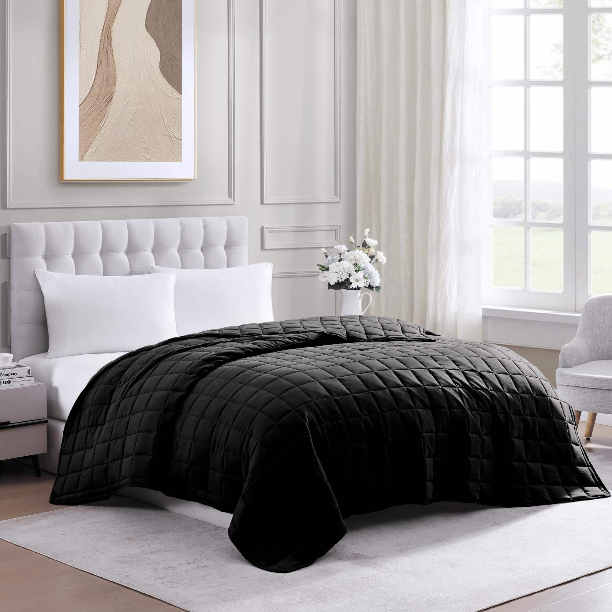 Manta Casa Platino Negra Tamaño Individual - Manta - Imagen 7