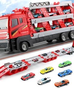 Camión Mega Hauler con Pista de Carreras de Eyección,