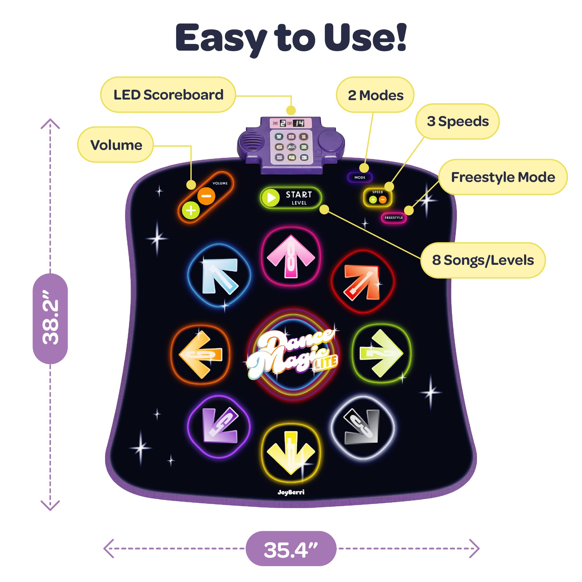 Tapete de Baile JOYBERRI - con 8 Niveles y -Azul Oscuro - Imagen 3