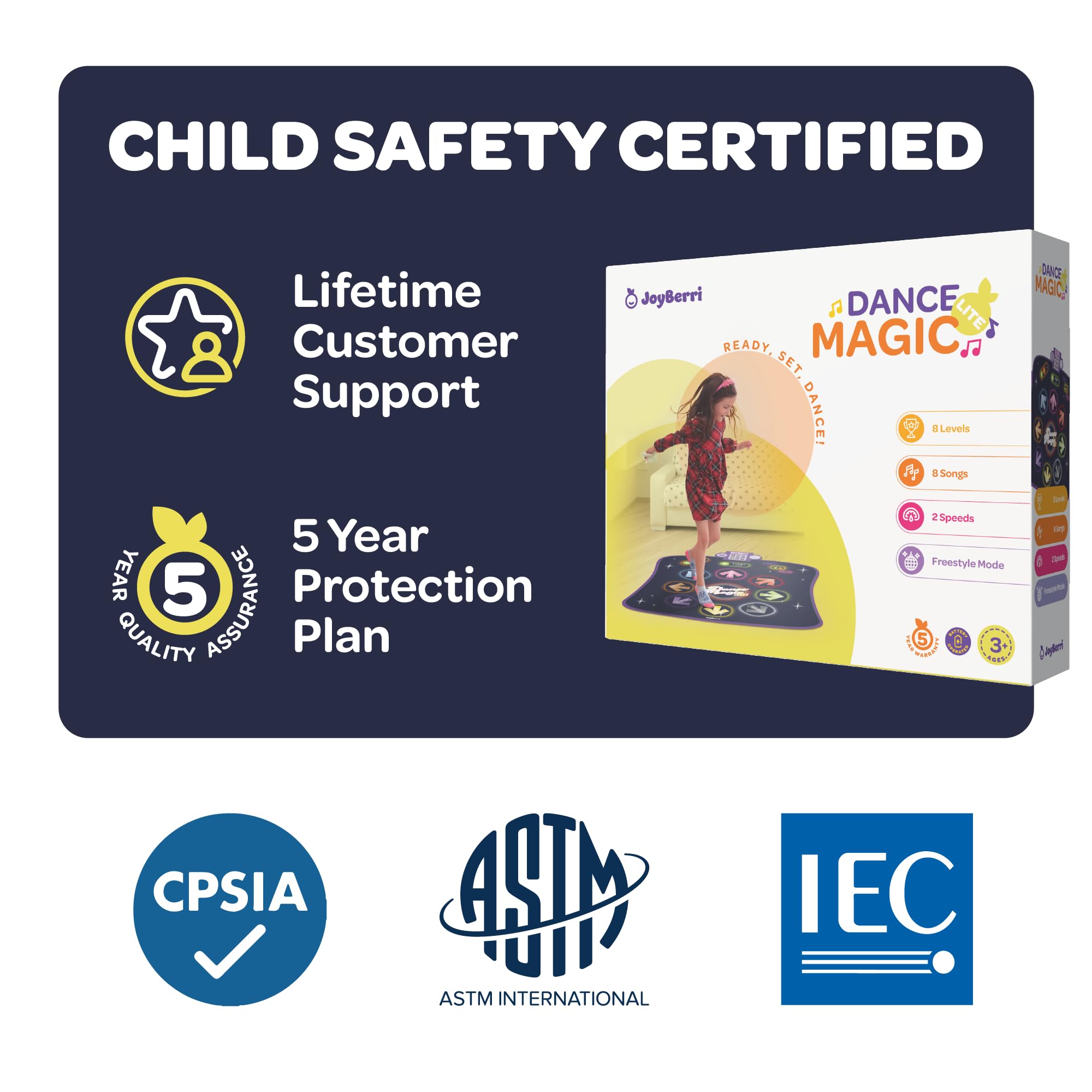 Tapete de Baile JOYBERRI - con 8 Niveles y -Azul Oscuro - Imagen 5