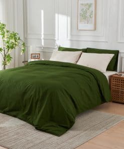 Juego de Funda Nórdica 100% Algodón de Fibra -Verde Bosque