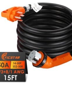 Cable de Extensión para RV de 50 Amperios 15 ft, Cable de