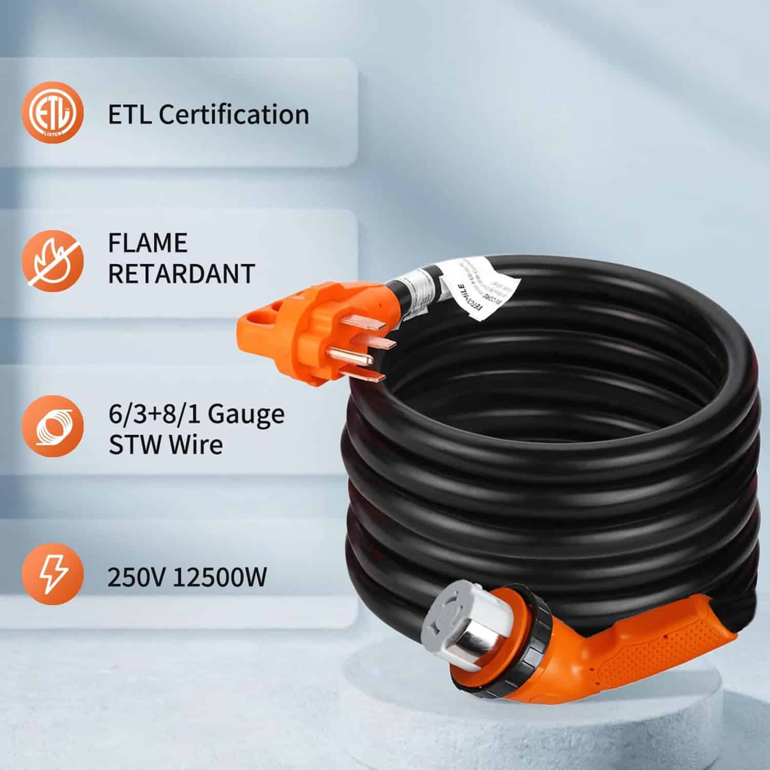 Cable de extensión para RV de 50 amperios de Ficstar 10 - Imagen 7